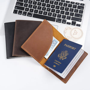 Porta Pasaportes Abierto de Cuero Vacuno Retro Zenos, Porta Boletos de Avión Simple de Cuero Genuino, Porta Identificación Multifuncional - Product Image 3