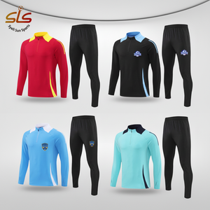 Ensemble de survêtement de <span class=keywords><strong>football</strong></span> pour hommes, jeunes et décontractés, 100% polyester, uniforme personnalisé, sweat à capuche zippé intégral - Product Image 1