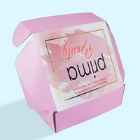 Boîtes d'emballage fantaisie en papier ondulé rose avec Logo personnalisé, boîtes de courrier imprimées, boîte d'emballage pour cosmétiques