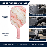 Fournisseur de raquettes de pickleball en fibre de carbone T700, surface brillante, protection des bords personnalisée, couleur et poignée au choix