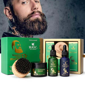 <span class=keywords><strong>Kit</strong></span> de soins pour la barbe et la <span class=keywords><strong>moustache</strong></span>, huile de renforcement, baume coiffant, huile de soin - Product Image 1