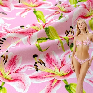 Diseño libre Traje de baño 84% Poliéster 16% Spandex Warp Knit Floral Digital Impreso 200g Swim Bikini Tela para traje de baño - Product Image 4