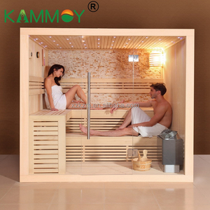 Sauna intérieur moderne en bois massif à faible EMF et infrarouge lointain pour villa, bien-être, yoga et méditation, spa - Product Image 5