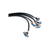 Cable Divisor DB9 RS232 Personalizado, 4 Machos DB9 a 1 Hembra DB9, Arnés de Cables Blindado para Depuración de Instrumentos PLC Industriales