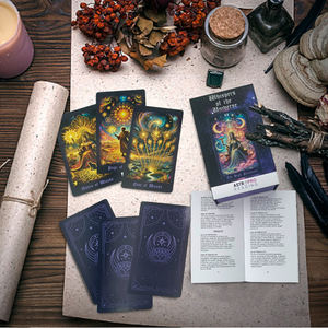 Oracoli di alta qualità tarocchi carte da gioco mazzi guida scatola magnetica stampa personalizzata Design personalizzato bordi d'argento squisiti - Product Image 5