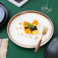 Ventes chaudes, assiettes en céramique japonaise, 9 pouces, rondes, en porcelaine, pour restaurant