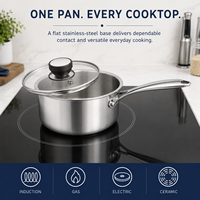 Casserole en acier inoxydable triple couche robuste pour induction, 16 cm et 18 cm, vente en gros, OEM, ODM, marque privée