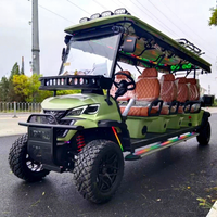 Voiture de golf électrique au lithium 48 volts à 6 places avec certification CE, voiture de golf tout-terrain surélevée pour hôtels, stations balnéaires, entretien ménager