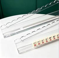 Penggeser Mahjong Akrilik Desain Tebal Magnetik 2-in-1 Penggeser Kartu Transparan Gaya AS 4 Pemain Tahan Lama