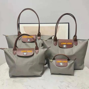 Borsa Tote French Origami Dumpling in Nylon Impermeabile con Manici in Pelle Russa, Leggera, Stile Parigino, per <span class=keywords><strong>Donna</strong></span>, Viaggi, Lavoro, Scuola - Product Image 4