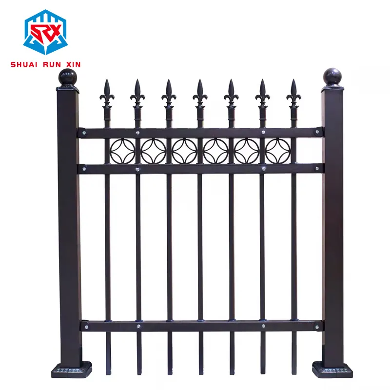Porte en fer galvanisé de haute qualité et clôture en métal matériau en fer forgé fabricants de plaques de clôture en acier au zinc prix direct