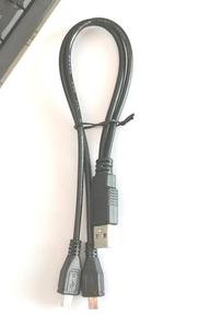 2 puertos <span class=keywords><strong>USB</strong></span> 2,0 a macho a Dual <span class=keywords><strong>Micro</strong></span> 5 pines Y adaptador trenzado blindado chaqueta de PVC cable de alimentación para computadora y cámara - Product Image 2