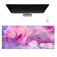 Tapis de souris et de bureau rectangulaire en caoutchouc à motif marbré style anime, taille personnalisée, en stock