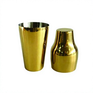 Coctelera Boston de acero inoxidable de 750 ml con precio al por mayor de metal de color dorado - Product Image 1