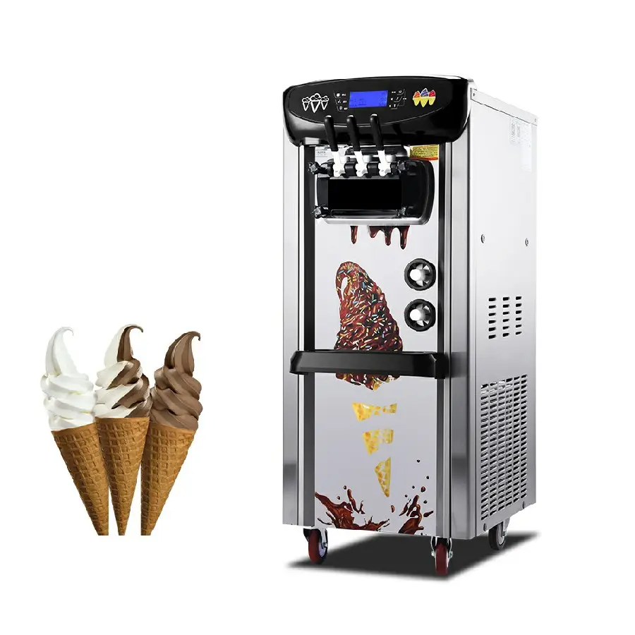 Süt çay dükkanı krem buz makineleri için yeni sürüm ticari dondurma makinesi yumuşak dondurma yapma makinesi