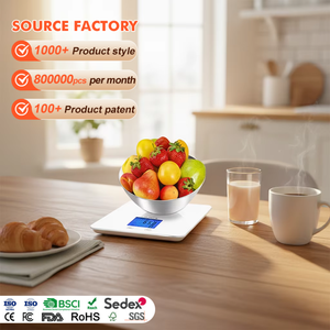 Báscula electrónica de cristal de cocina LCD de 5Kg barata al por mayor balanza digital para alimentos - Product Image 1