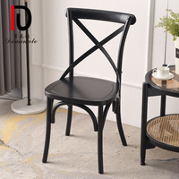 Meilleur Prix Banquet Événement Fête Chaise En Plastique Empilable Chêne Croix Dos Blanc Chaises De Mariage Crossback X Chaise