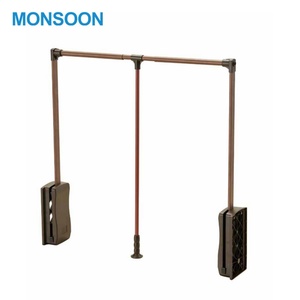 MONSOON Modern Chrome Finish Non-Detachable Wardrobe <b>Accessories</b> Hardware <b>Closet</b> Metal Clothes Rod Lift Rack Pull Clothes Hanger - Product Image 1