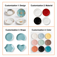 Juego de Platos de Cerámica con Diseño de Flores Primaverales, Platos Planos de Porcelana de 8, 10 y 12 Pulgadas para Hogar, Restaurante y Fiestas