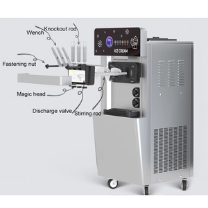 Rebirth โต๊ะสแตนเลสเต็มรูปแบบ 3 หัวฉีดเครื่องไอศกรีมราคาผู้จัดจําหน่ายเครื่องเสิร์ฟแบบนุ่มผสม - Product Image 6