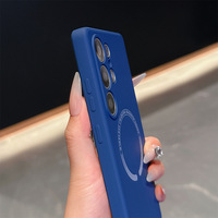 Coque de téléphone en silicone liquide magnétique pour S26/S25/S24 Ultra avec design uni