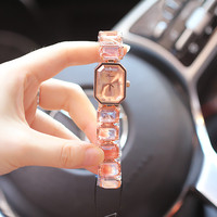 Montre-bracelet compacte rectangulaire en acier inoxydable pour femme, style bracelet, fournie par l'usine, mode, 24 heures, Thanksgiving, Nouvel An