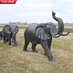 Al aire libre grande de Metal elefante estatua de bronce para jardín