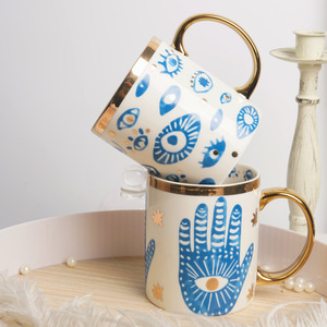 Assiettes en céramique populaires turques en gros, ensembles d'assiettes à dîner pour les yeux pour le <span class=keywords><strong>restaurant</strong></span> de mariage, assiettes à Dessert de luxe - Product Image 6