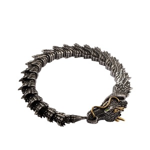 Pulsera de Dragón de Acero de Titanio para Hombre, Estilo Retro Punk, Chapado en Oro Oscuro, Diseño Animal, Joyería de Regalo CE621 - Product Image 5