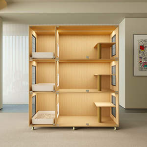 Massivholz Isolierter Moderner Katzenkäfig Ausstellungsraum Mehrstöckiges Wohnzimmer Zuchtbett Winter Multifunktional - Product Image 3