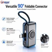Batterie externe magnétique sans fil 3-en-1 5000 mAh 22,5 W PD avec support de câble de charge intégré Type-C ultra-mince et portable – Vente en gros
