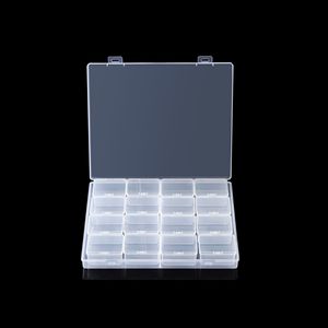 Organizador de escritorio transparente, caja de almacenamiento de 4 filas y 16 compartimentos para accesorios de decoración de uñas, contenedor sellado de plástico - Product Image 4