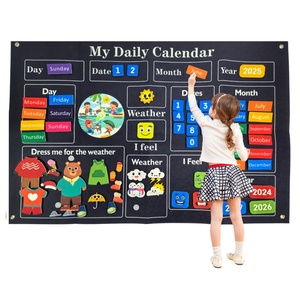 ลดราคา! ปฏิทินผ้าสักหลาดเล่มแรกของฉัน บอร์ดเรื่องราวสำหรับเด็กก่อนวัยเรียน ของตกแต่งผนังห้องเรียน บอร์ดกิจกรรม ของเล่นมอนเตสซอรี่ - Product Image 6