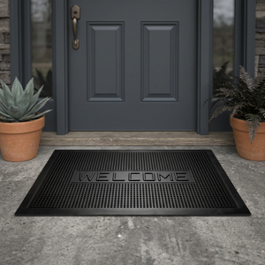 Indus Stair <b>Mat</b> Design Flower Style Machine Made Solid Color Rectangle Rubber Anti Slip Washable Durable Eco-Friendly Outdoor - Product Image 3