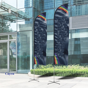 Hiển thị bay thăng hoa khuyến mại hình chữ nhật sợi gió ngoài trời hình dạng giọt nước tùy chỉnh quảng cáo bãi biển cờ đứng - Product Image 5