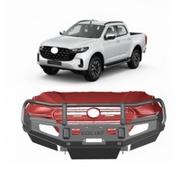 Bumper Depan Baja Heavy Duty Baru untuk BT-50 Ute 2021+ Pickup Truck 4x4 Bull Bar dengan Lubang Sensor Park Assist dan Lampu LED