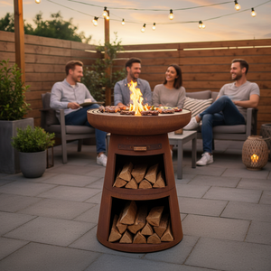 Brasero <span class=keywords><strong>Plancha</strong></span> d'extérieur de haute qualité, facile à nettoyer, en acier Corten, pour terrasse, avec gril <span class=keywords><strong>barbecue</strong></span> - Product Image 2
