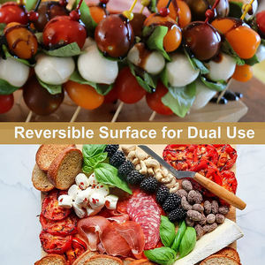 Planche à découper rectangulaire <span class=keywords><strong>barbecue</strong></span> 63 trous bambou support de broche alimentaire incurvé pour fête de restauration - Product Image 3