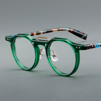 MS YL5805 Lunettes rondes sensorielles en acétate faites à la main pour femmes, montures de lunettes de vue transparentes, montures de lunettes de couleur transparente