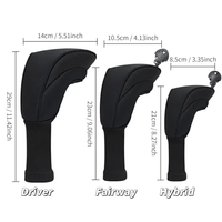 Housse de tête de club de golf en maille, lot de 3 pièces pour driver, fairway wood et hybride, avec logo personnalisé