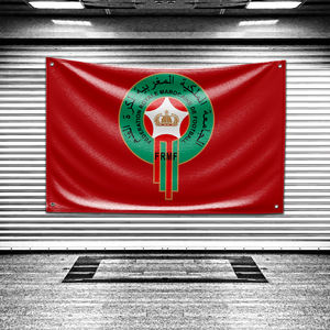 Drapeau personnalisé de l'équipe nationale de football du Maroc, bannières de décoration murale pour chambre à coucher, <span class=keywords><strong>tapisserie</strong></span> murale, décoration de chambre, drapeaux amusants pour l'extérieur, 3x5 pieds - Product Image 2