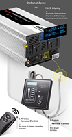 Convertisseur d'ondes sinusoïdales pures de qualité industrielle, série P, 4000W, 12V, 24V, 48V vers 220V, affichage LED