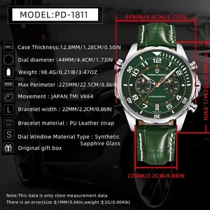 Montre pour homme PAGANI DESIGN NEW 1811, marque haut de gamme, écologique, verre saphir, chronographe, étanche 50 m, quartz, classique, luxe, cadeau - Product Image 6