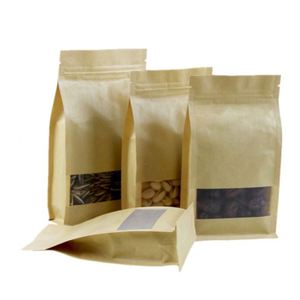 Sac en papier kraft brun avec fermeture éclair noire, écologique, 10x20cm, vente en gros, pack promotionnel - Product Image 2