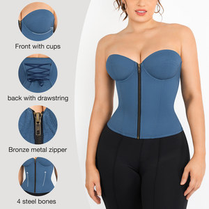 2023 nouveau Design contrôle du ventre avec dos avec cordon de serrage poitrine soulever fermeture éclair taille formateur Corset haut pour femme - Product Image 3