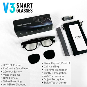 2026 V3 AI Smart Glasses With 8MP <b>Camera</b> Real-Time Translation Object Recognition Open Ear 1080P Video Recording AI Sunglasses - Product Image 2