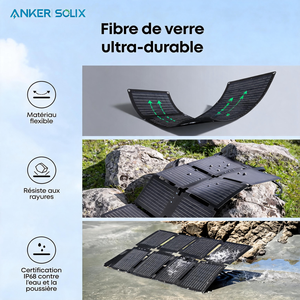 Panneau solaire portable Anker SOLIX PS60 60W certifié IEC 61215 TÜV, étanche IP68, pliable pour la randonnée - Product Image 2