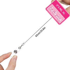 Porta credenciales con purpurina rosa It's Me Hi para ecografista, técnico de enfermería, enfermera, doctora - Product Image 6