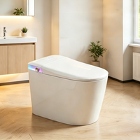 WC intelligent pour hôtel ou salle de bain, avec bidet intégré, eau froide et chaude, capteur de lavage et chasse d'eau