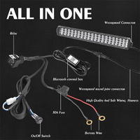 Barre lumineuse LED tout-terrain de 20 pouces, kit de barre lumineuse LED RGB avec contrôle par application, plug and play, barre lumineuse LED combinée pour camion